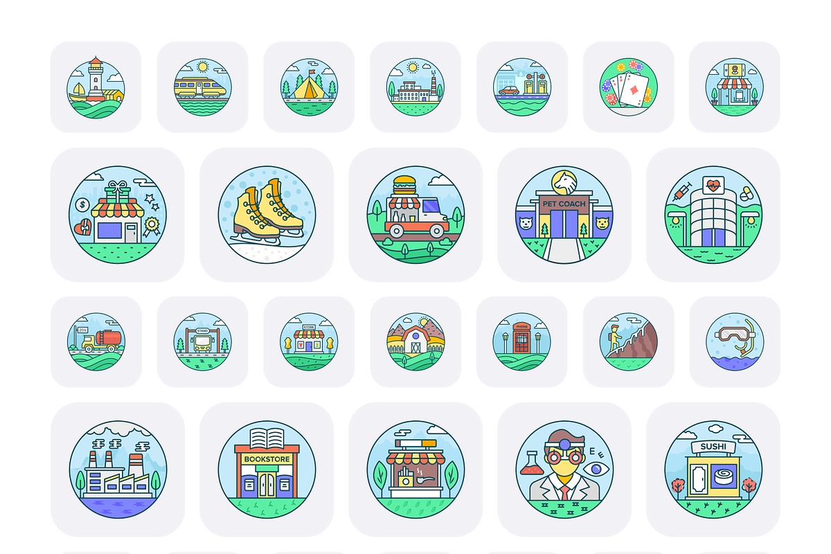 Landscape Icon Set, a Duotone Icon by Brickclay (Photo 9 of 9)