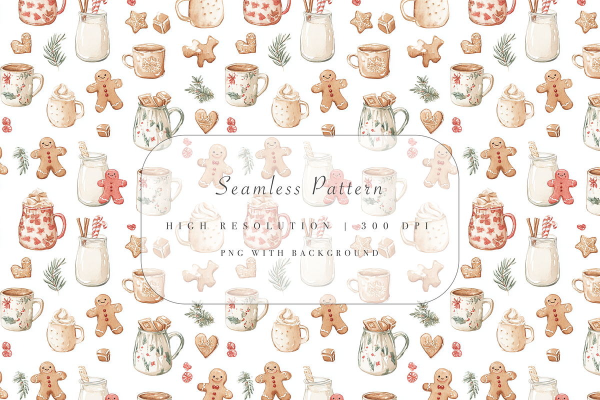 Christmas Cocoa Seamless Pattern, an Illustration by Pati Charm Studio (Photo 1 of 7)