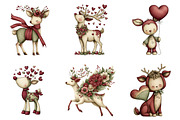 Valentine's Whimsical Deer Clipart, a Graphic by CitraGraphics (Thumbnail 3 of 4)