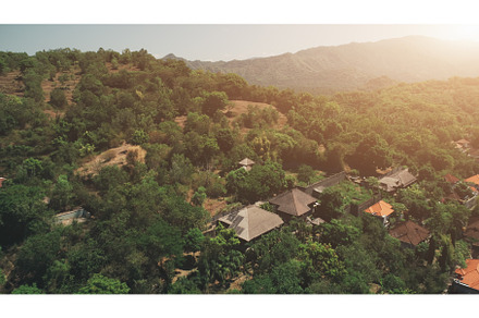 Aerial Drone Flight over Sunset, a Nature Photo by Goinyk