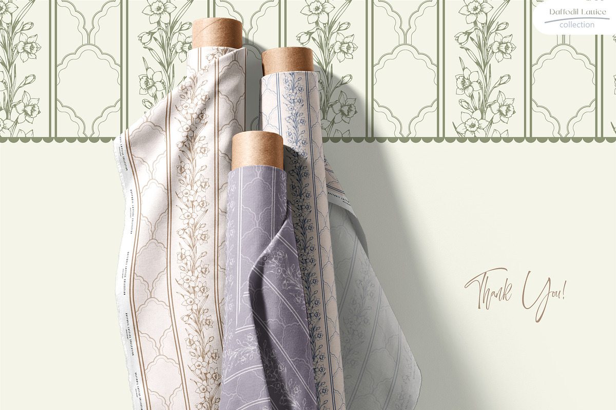 Daffodil Lattice - Seamless Patterns, a Pattern Graphic by InaCorart (Photo 9 of 9)