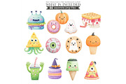 Watercolor Halloween Treats Clipart, an Illustration by CharmClipart (Thumbnail 5 of 10)