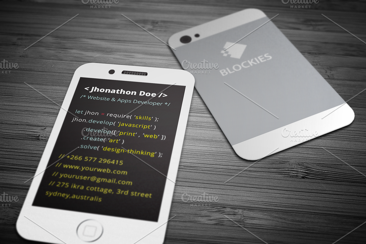 Developer Business Card (25% Off), a Business Card Template by Pentaclay (Photo 5 of 6)