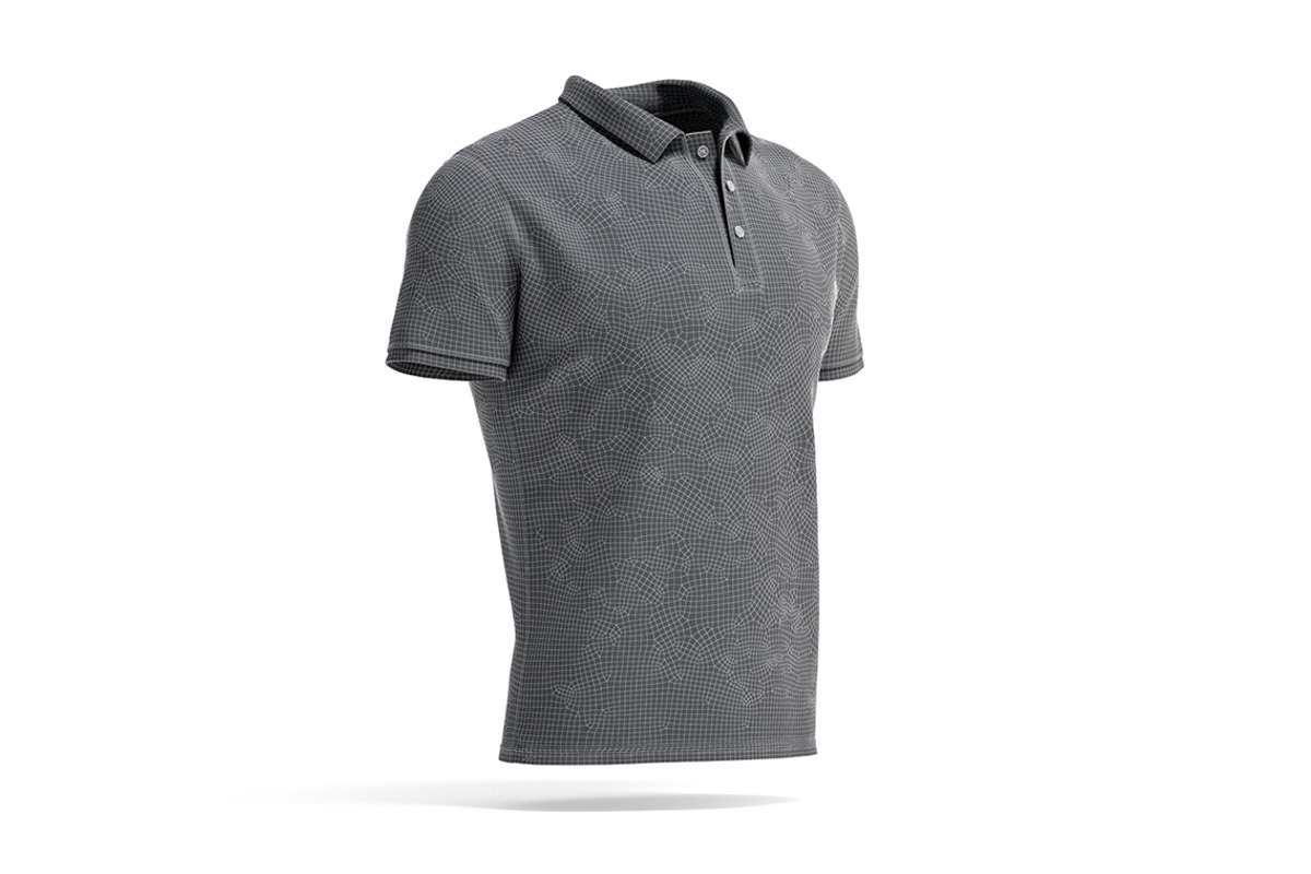 White Men's Polo Shirt 3D Model, an Object 3D Model by rebrandy (Photo 7 of 9)