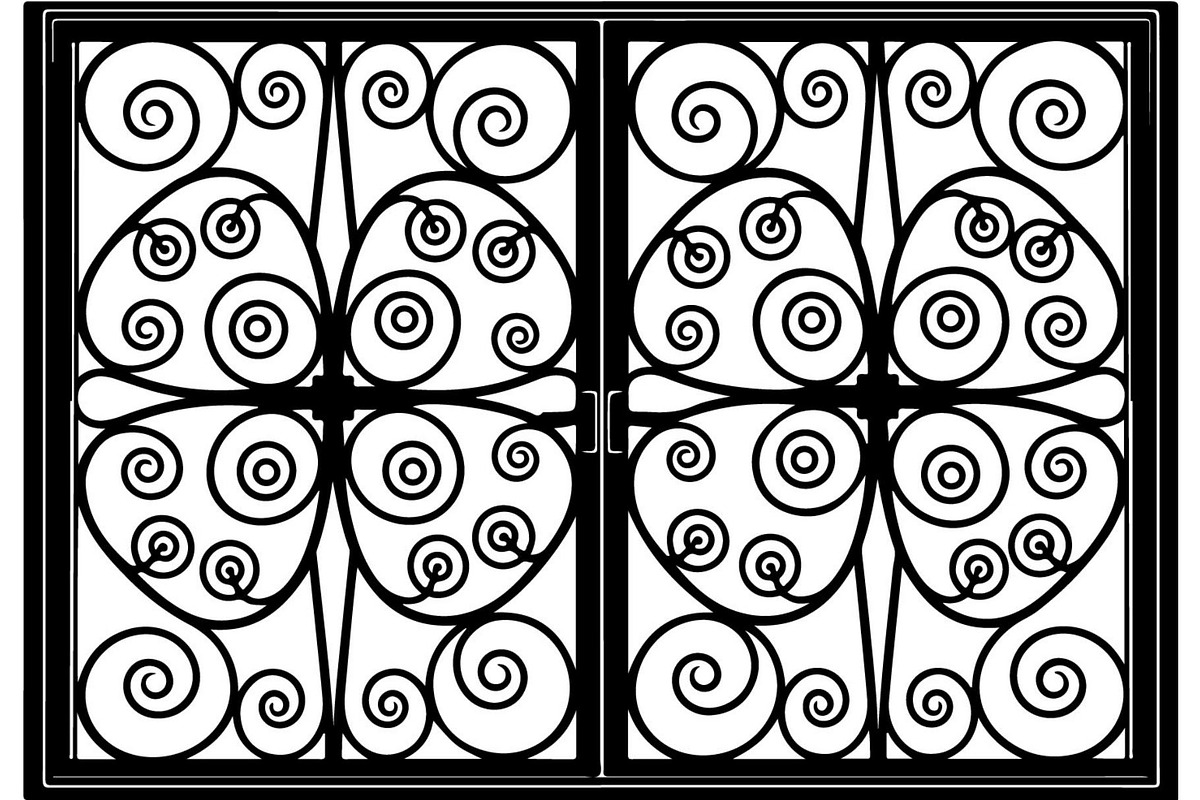 Decorative Iron Grill Scroll Panel, an Object Graphic by Creativeshirt (Photo 18 of 18)