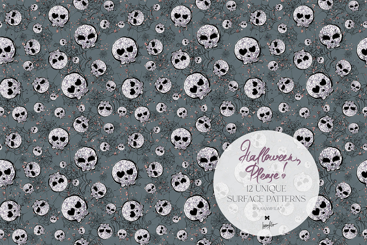 Kawaii Halloween Seamless Patterns, a Pattern Graphic by KaramfilaS (Photo 3 of 32)