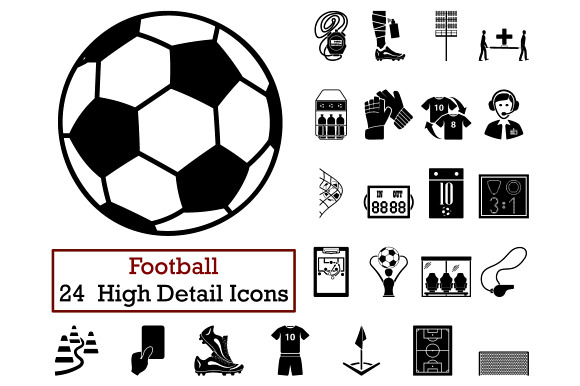 Set Of 24 Football Icons