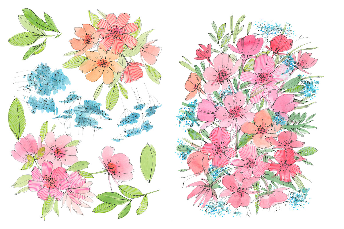 Bright summer flowers, an Illustration by Novikova Lida (Photo 5 of 5)