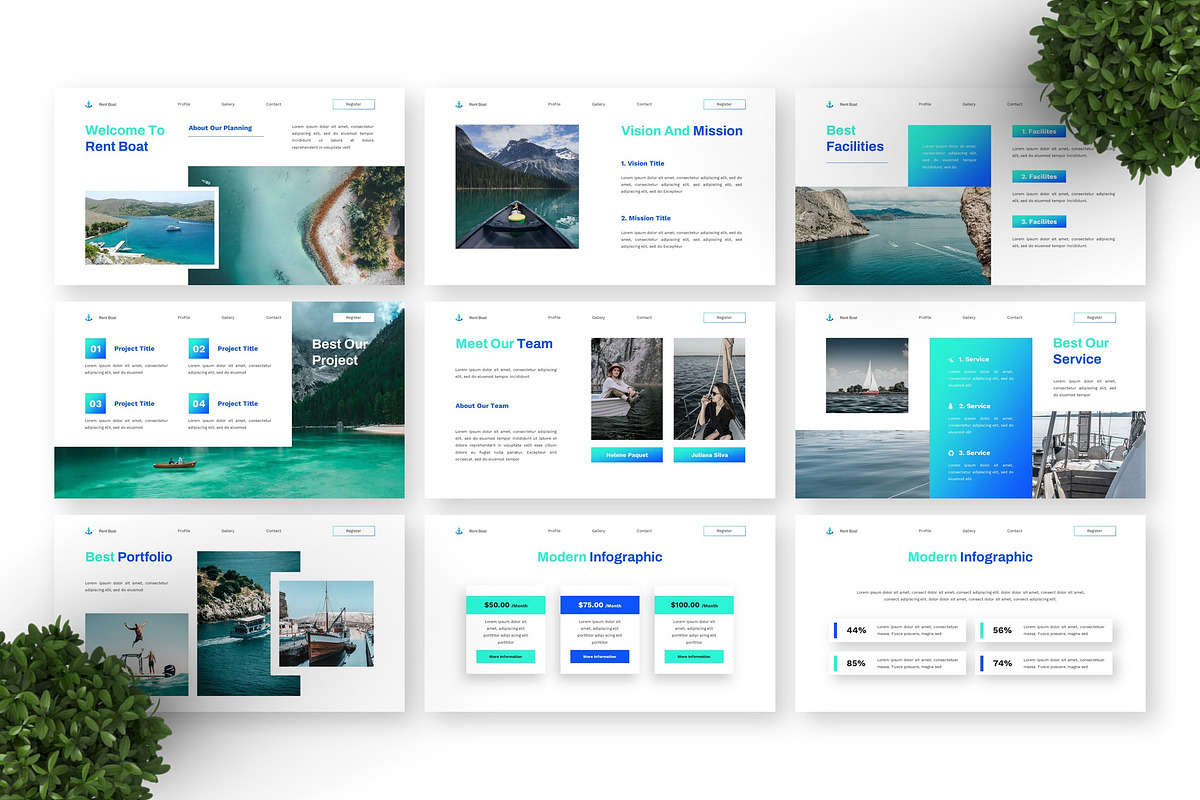 Rent Boat - Travel Google Slide, a Presentation Template by Deepslide Studio (Photo 4 of 6)