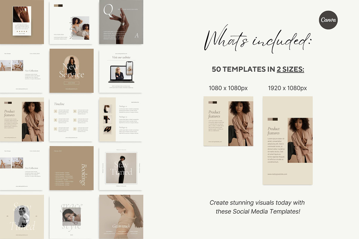 Luxury Aesthetic Instagram templates, a Social Media Template by LiliesandBerries (Photo 3 of 17)