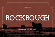 Rockrough Distressed Slab Serif Font, a Slab Serif Font by Vadovastd (Thumbnail 1 of 7)
