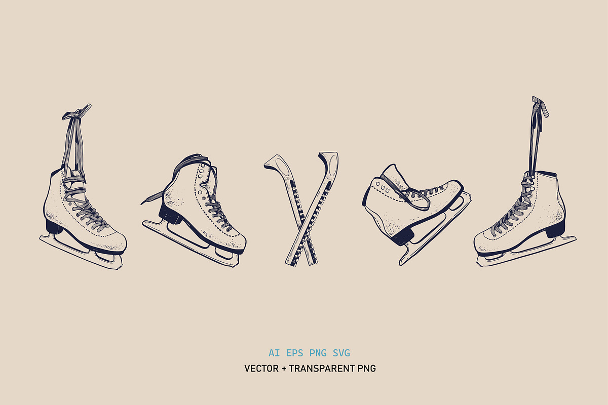 Hand drawn Figure Skating clipart, a Sport Illustration by Wild Muse (Photo 3 of 6)