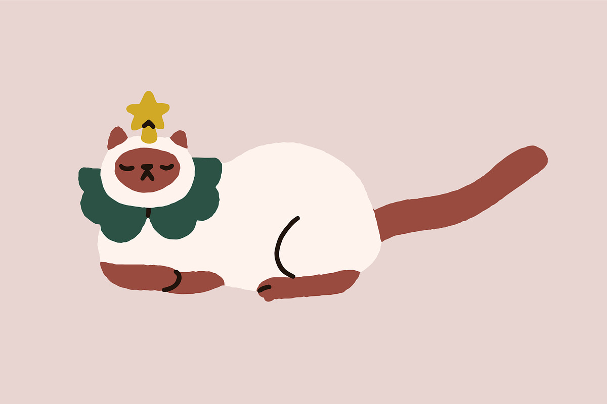Cute, funny Christmas cats set, an Animal Illustration by Good Studio (Photo 6 of 22)