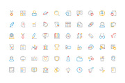 200 Education Colored Line Icons, an Outline Icon by Creative Stall (Thumbnail 2 of 4)
