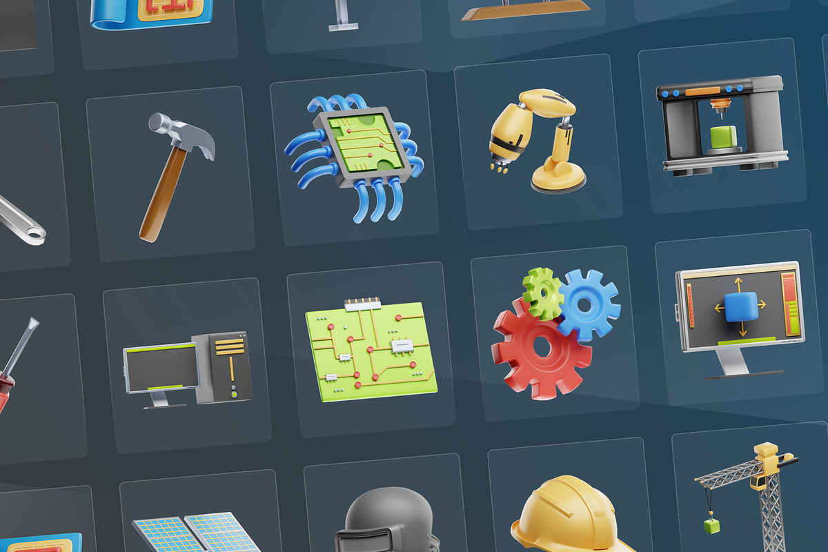 3D Engineering Icons, an Object 3D Model by Flat Icons (Photo 8 of 8)