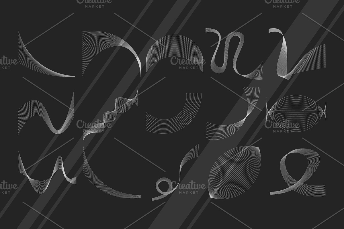 12 Interpolated Curves Backgrounds, a Background Graphic by UoaHH (Photo 2 of 2)