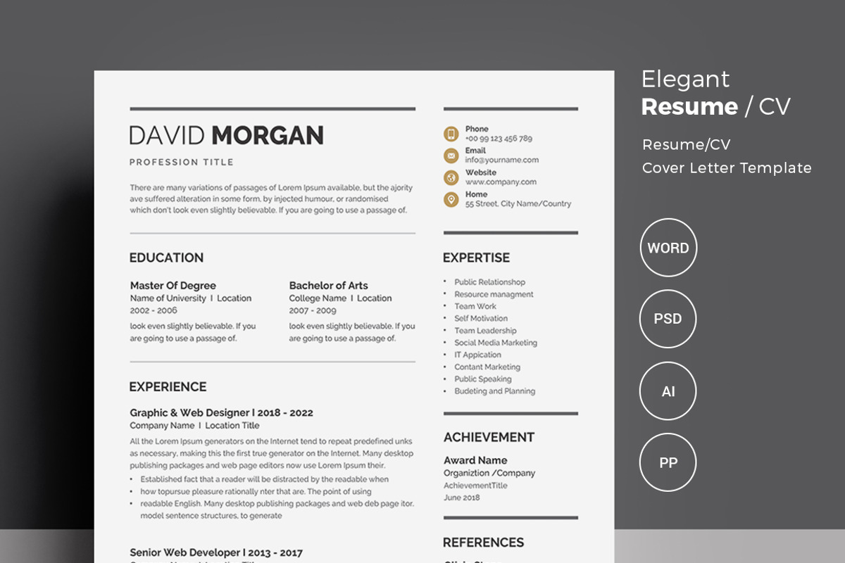 Resume, a Resume Template by Creatune (Photo 1 of 4)