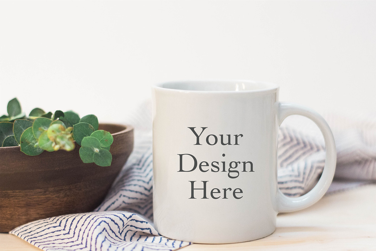 Mug with Eucalyptus, a Product Mockup by The Ginger Snaps Co (Photo 1 of 2)