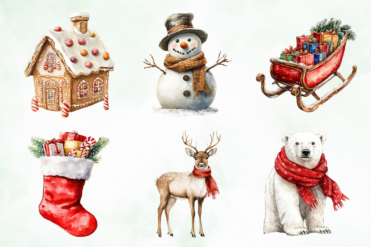 Christmas Winter Clipart Bundle, an Illustration by Creative Art (Photo 2 of 9)