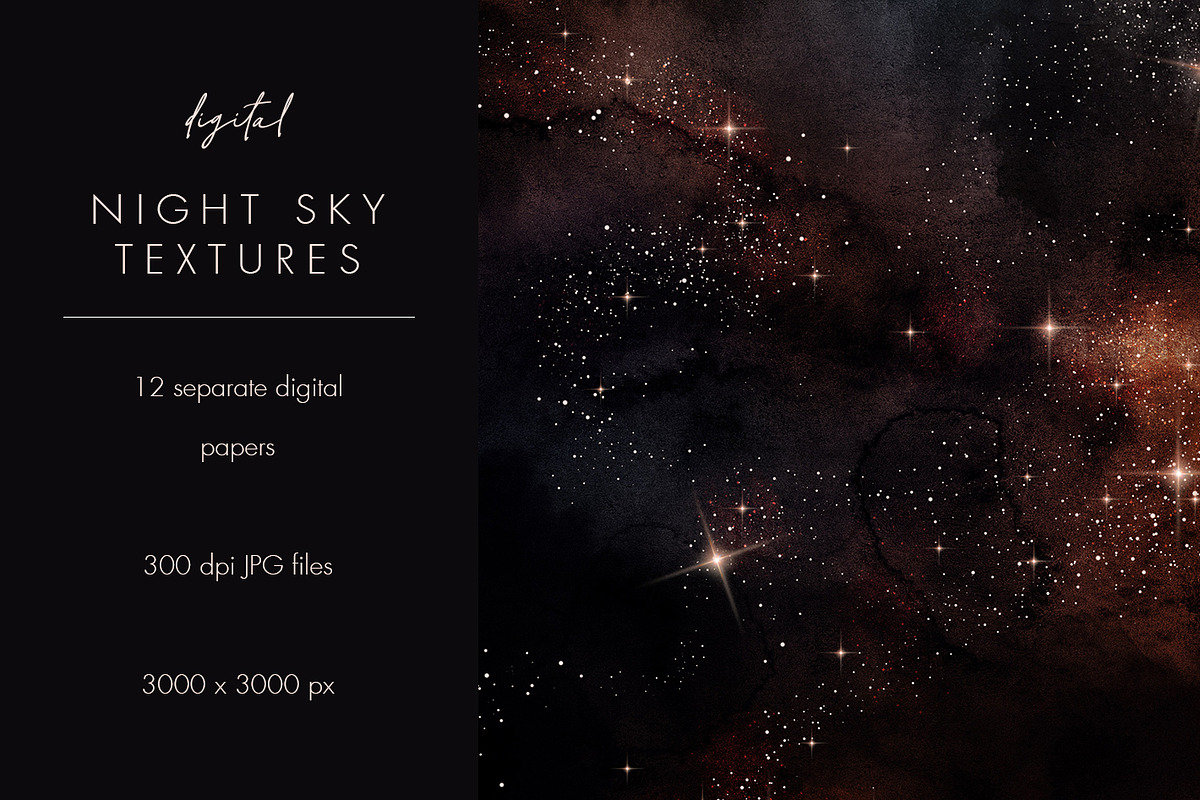 12 Starry night textures with stars, a Texture Graphic by PixelJungle