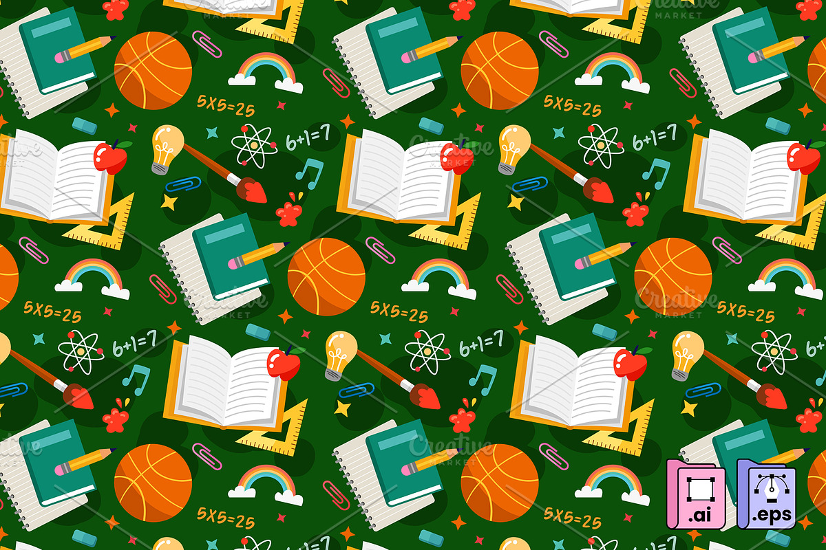 School Pattern Background, a Pattern Graphic by MISS CHATZ (Photo 1 of 3)
