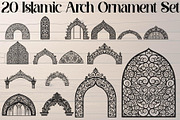 Islamic Arch Ornament Set, an Object Graphic by Designer_Momina (Thumbnail 1 of 18)