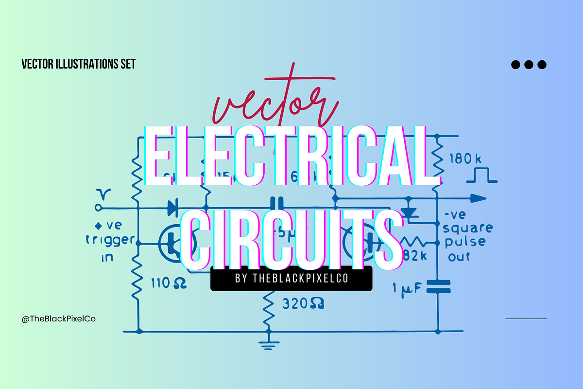 40 Electrical Circuits Vectors, an Illustration by TheBlackPixelCo (Photo 1 of 4)