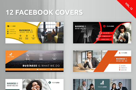 12 Facebook Covers, a Social Media Template by Creatricks