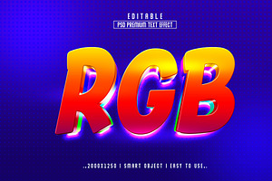 RGB 3D Editable Text Effect Style