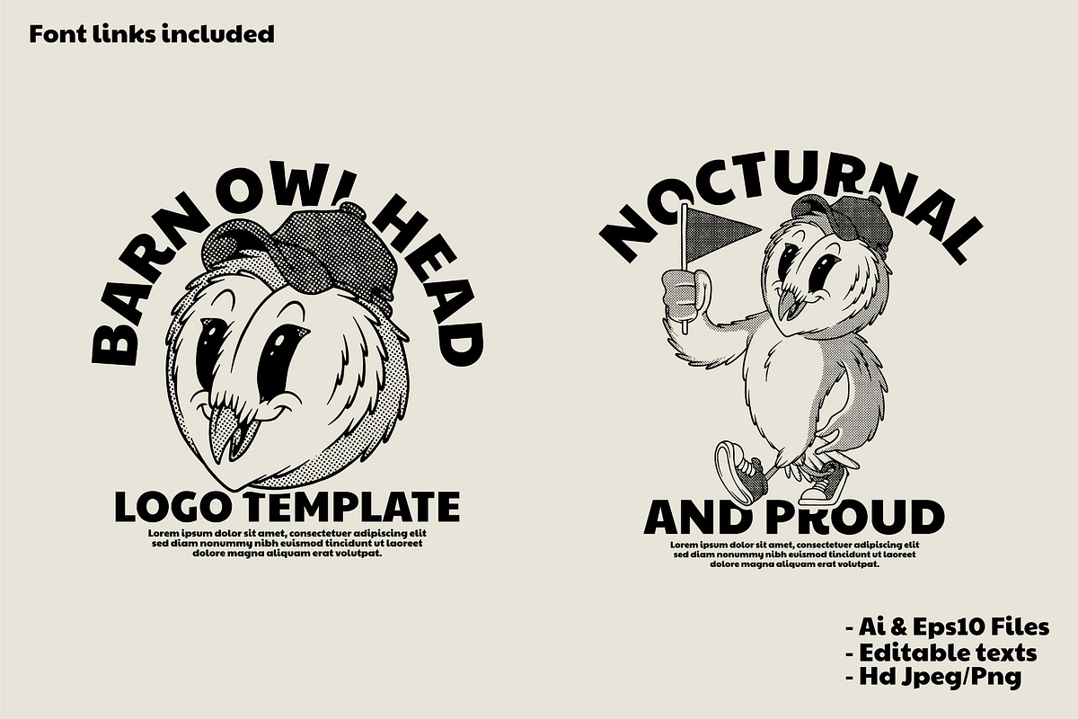 barn owl mascot holding flag, a Branding & Logo Template by Judsart (Photo 1 of 3)