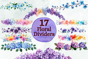 Floral Border Clipart, Page Dividers, a Decorative Illustration by Loony Dream Designs (Thumbnail 1 of 5)