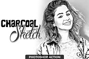 Charcoal Sketch Photoshop Action, an Action Add-On by KnightWipers (Thumbnail 1 of 5)