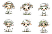 Whimsical Spring Lamb Clipart PNG, an Illustration by CreationArt (Thumbnail 3 of 7)
