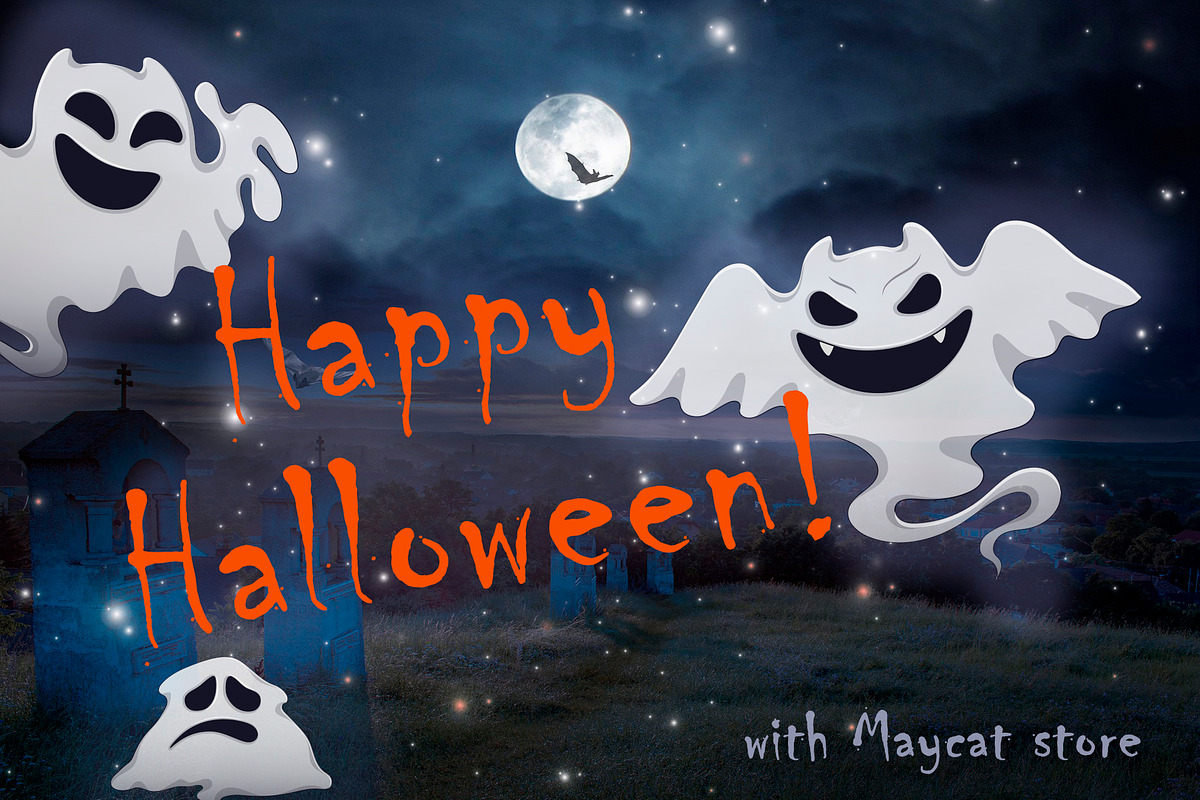 Cute ghosts., an Illustration by Maycat_store (Photo 8 of 8)