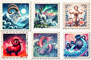 Zodiac Postage Stamps Clipart, an Illustration by Rose Art (Thumbnail 3 of 4)