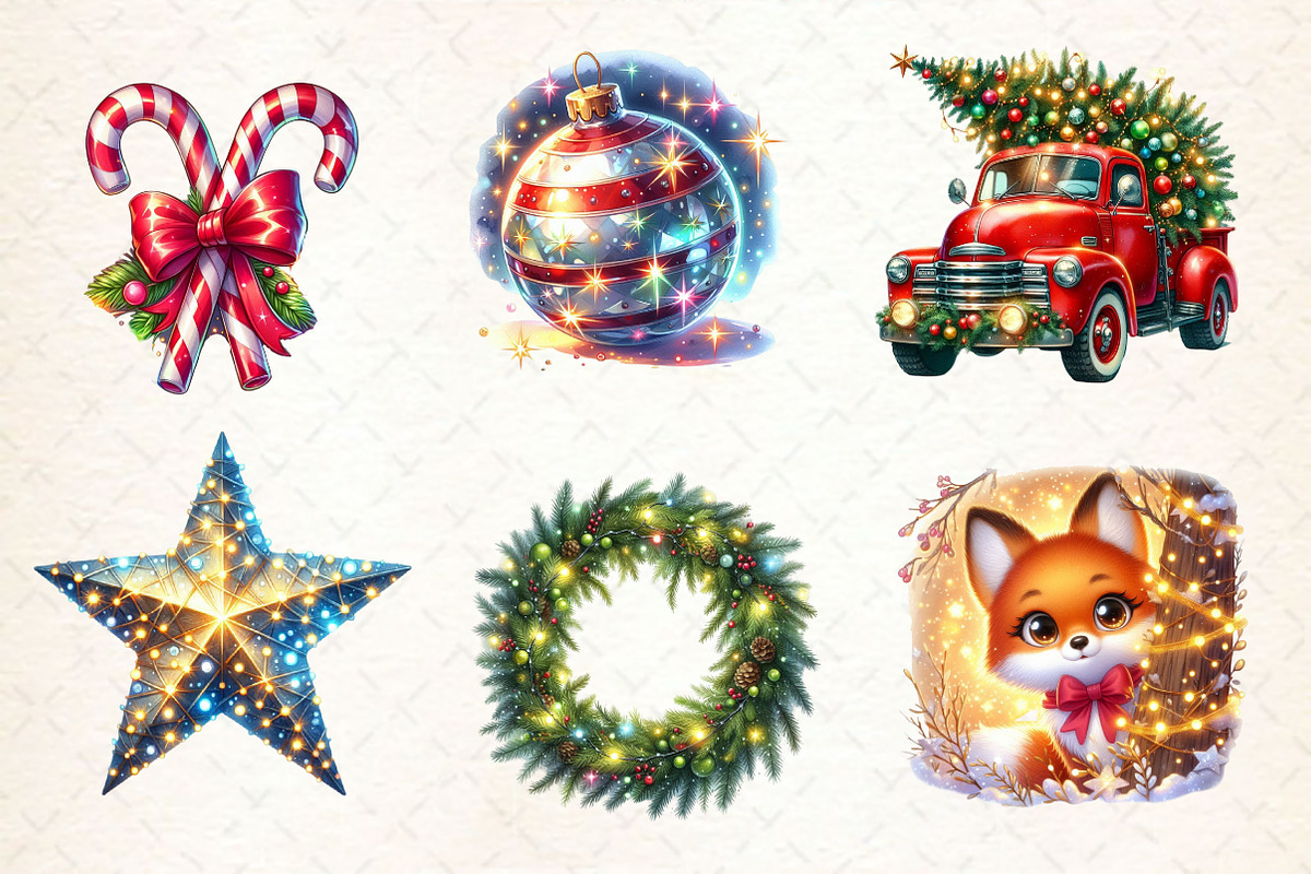 Twinkling Lights Christmas Clipart, a Work Illustration by Dream Creation (Photo 6 of 6)