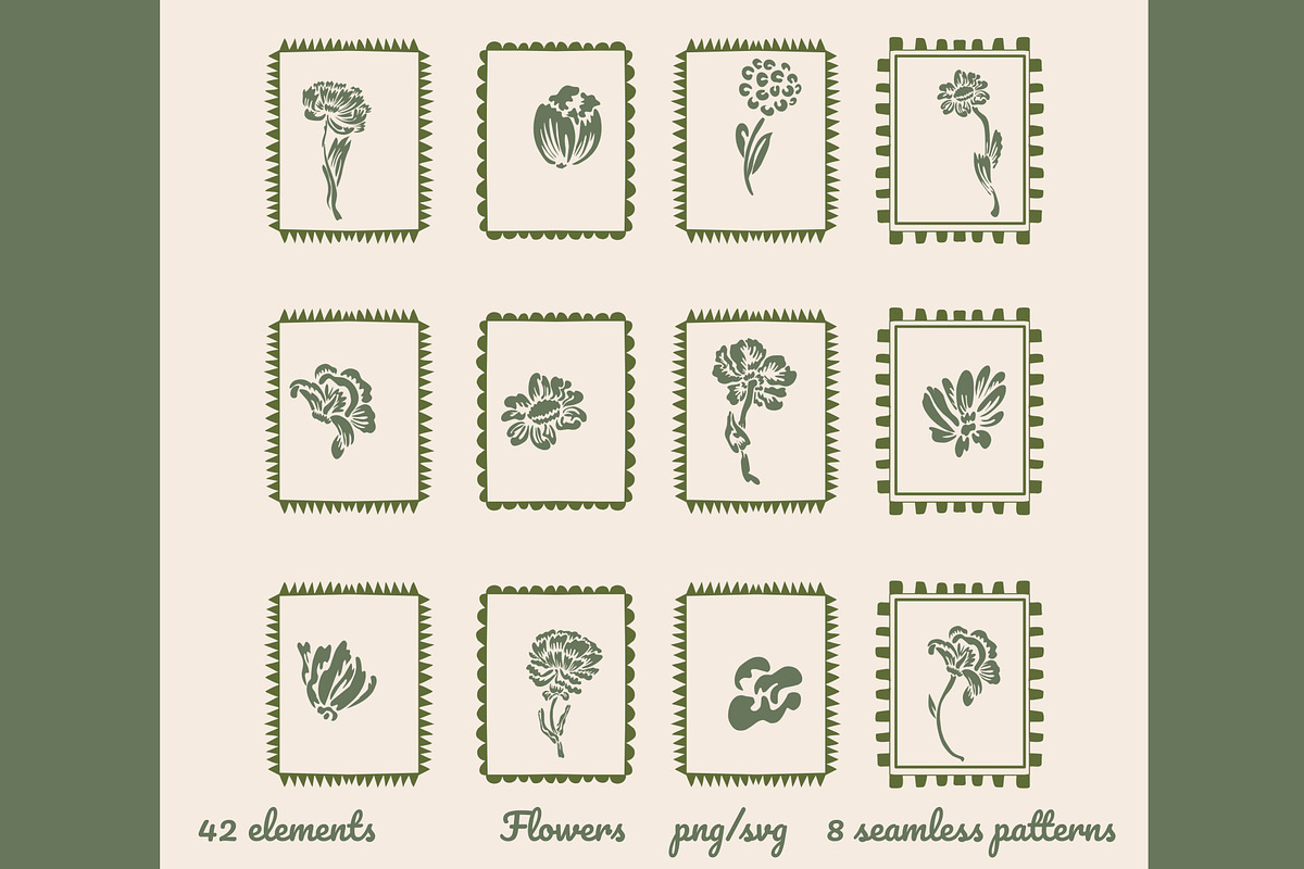 Flower SVG PNG Clipart Pattern, a Decorative Illustration by Anada Arty (Photo 1 of 5)
