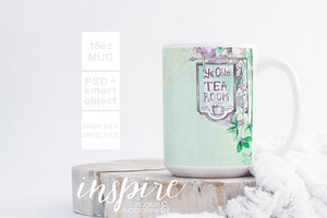 15oz Ceramic Mug Nordic Mockup PSD