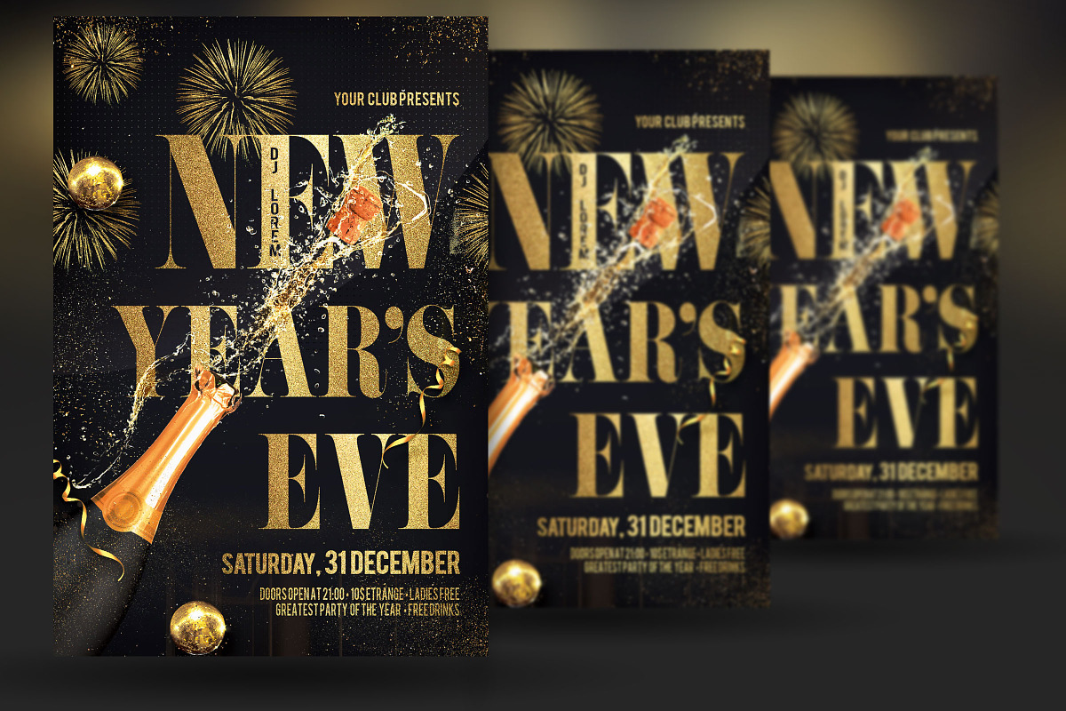 New Year Christmas Party Flyer, a Flyer Template by Artolus (Photo 2 of 3)