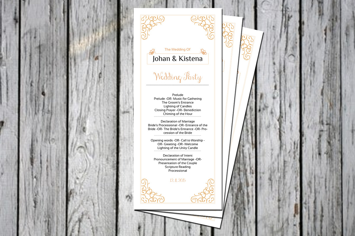 Wedding Ceremony Program Template, an Invitation Template by retrographix (Photo 2 of 4)