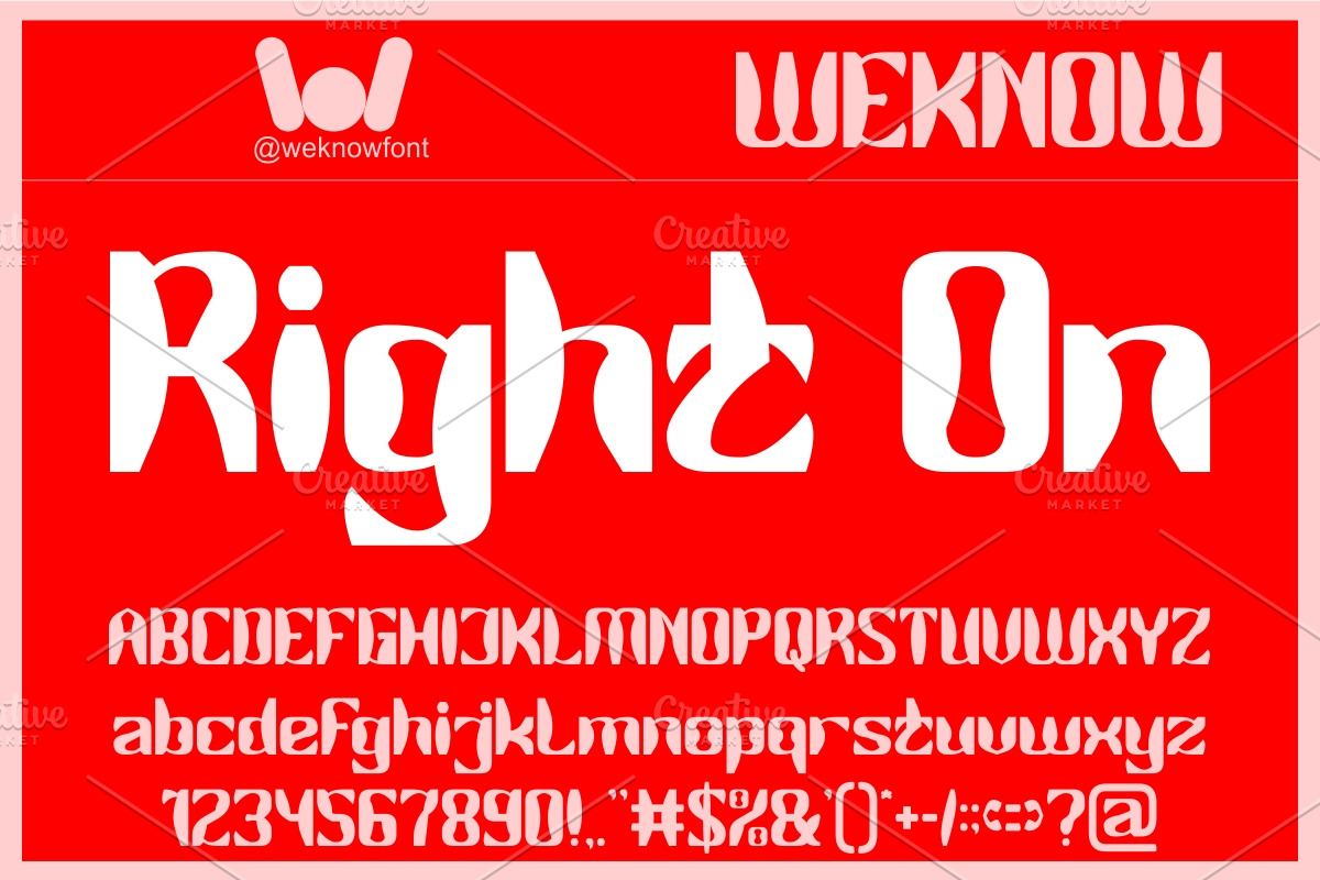 Right On font, a Sans Serif Font by weknow (Photo 1 of 8)