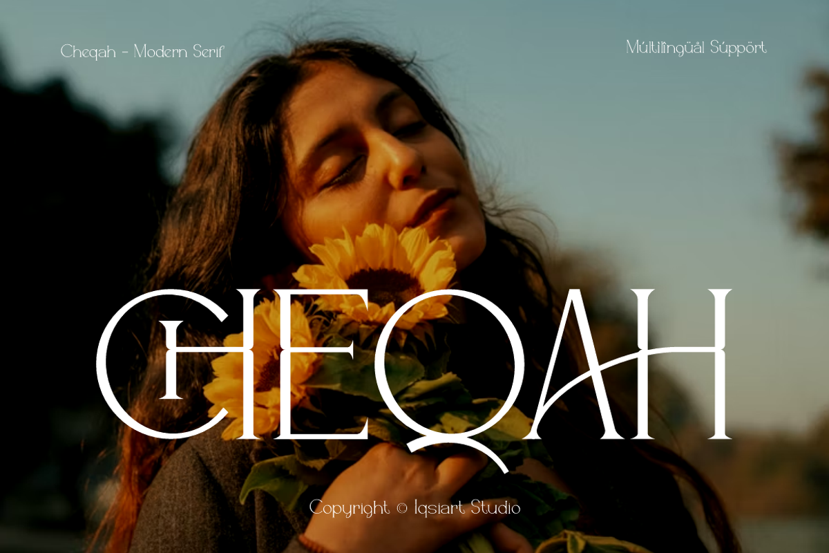 Cheqah - Modern Brand Font, a Serif Font by Iqsiart Studio (Photo 1 of 13)