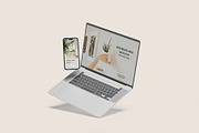Macbook Pro iPhone 14 Pro Max Mockup, a Mac Mockup by zpackcreative (Thumbnail 2 of 6)