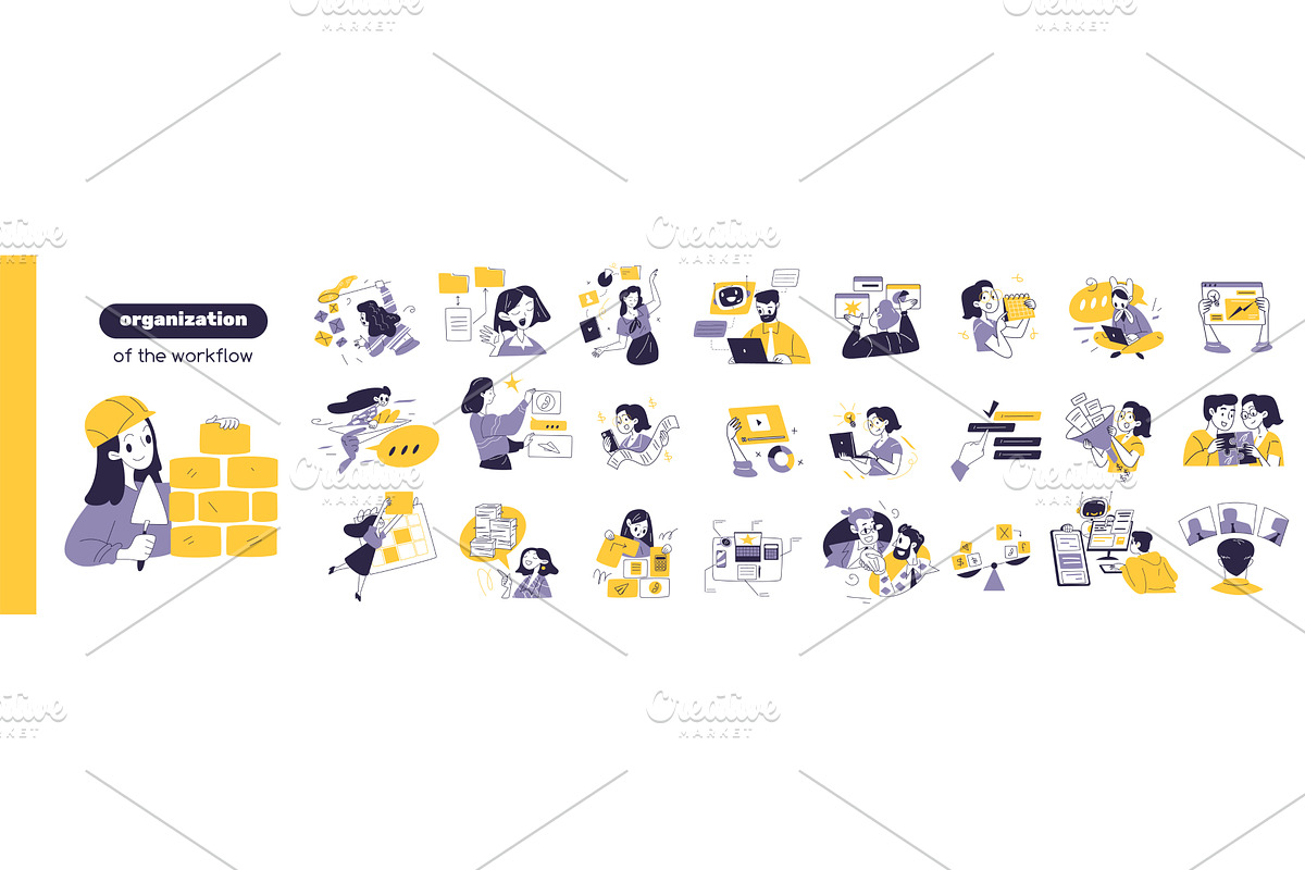 Office workflow organization, a Person Illustration by Stock-Smart-Start