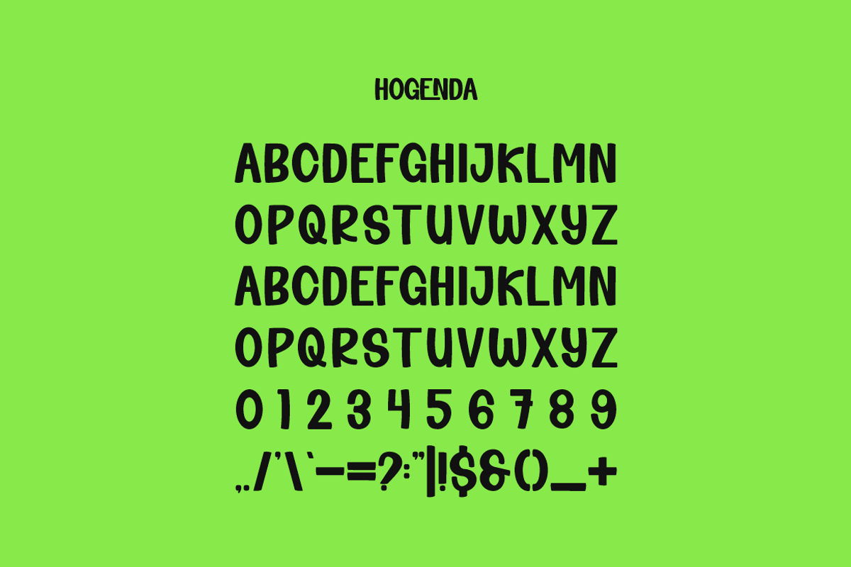 Hogenda - Block Font, a Sans Serif Font by Iqsiart Studio (Photo 4 of 7)