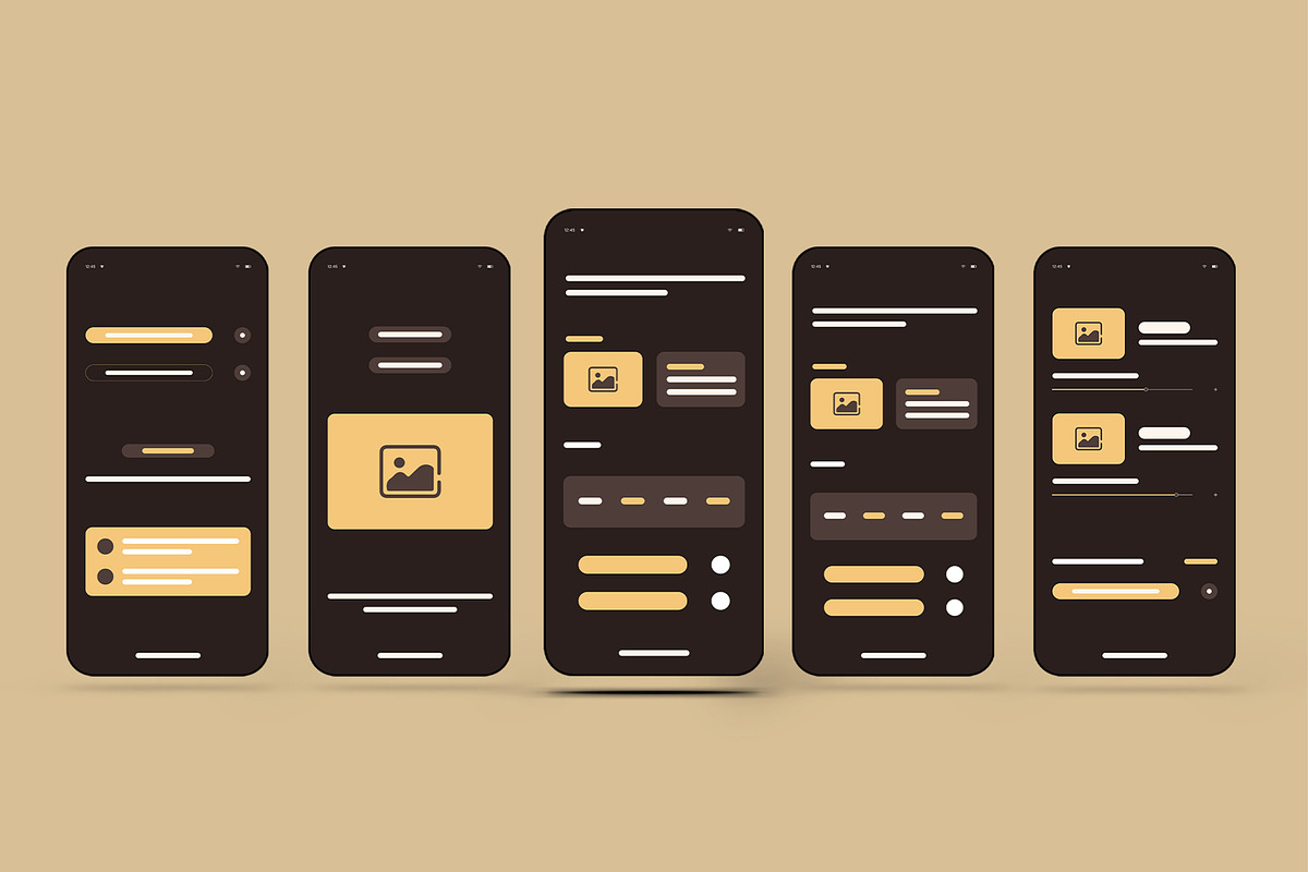 Food Mobile App Wireframe Template, a Wireframe Template by MightyDesign (Photo 1 of 8)