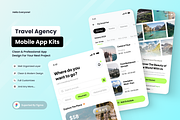 Travel Agency UI Mobile Apps, an UI Kit Template by SquidPixey (Thumbnail 1 of 3)