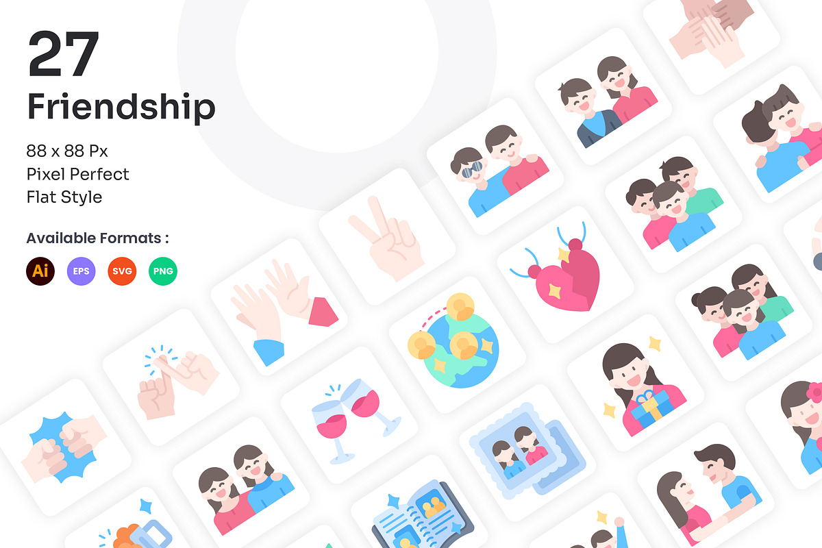 Friendship Icons Set - Flat, an Icon by Kmg Design (Photo 1 of 2)