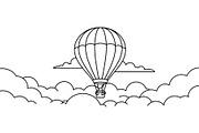 Hot Air Balloon Cloud Line Art bundl, an Illustration by Designer_Momina (Thumbnail 10 of 51)