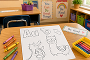 ABC coloring pages, an Education Illustration by Oleksandra Illustrates (Thumbnail 6 of 8)